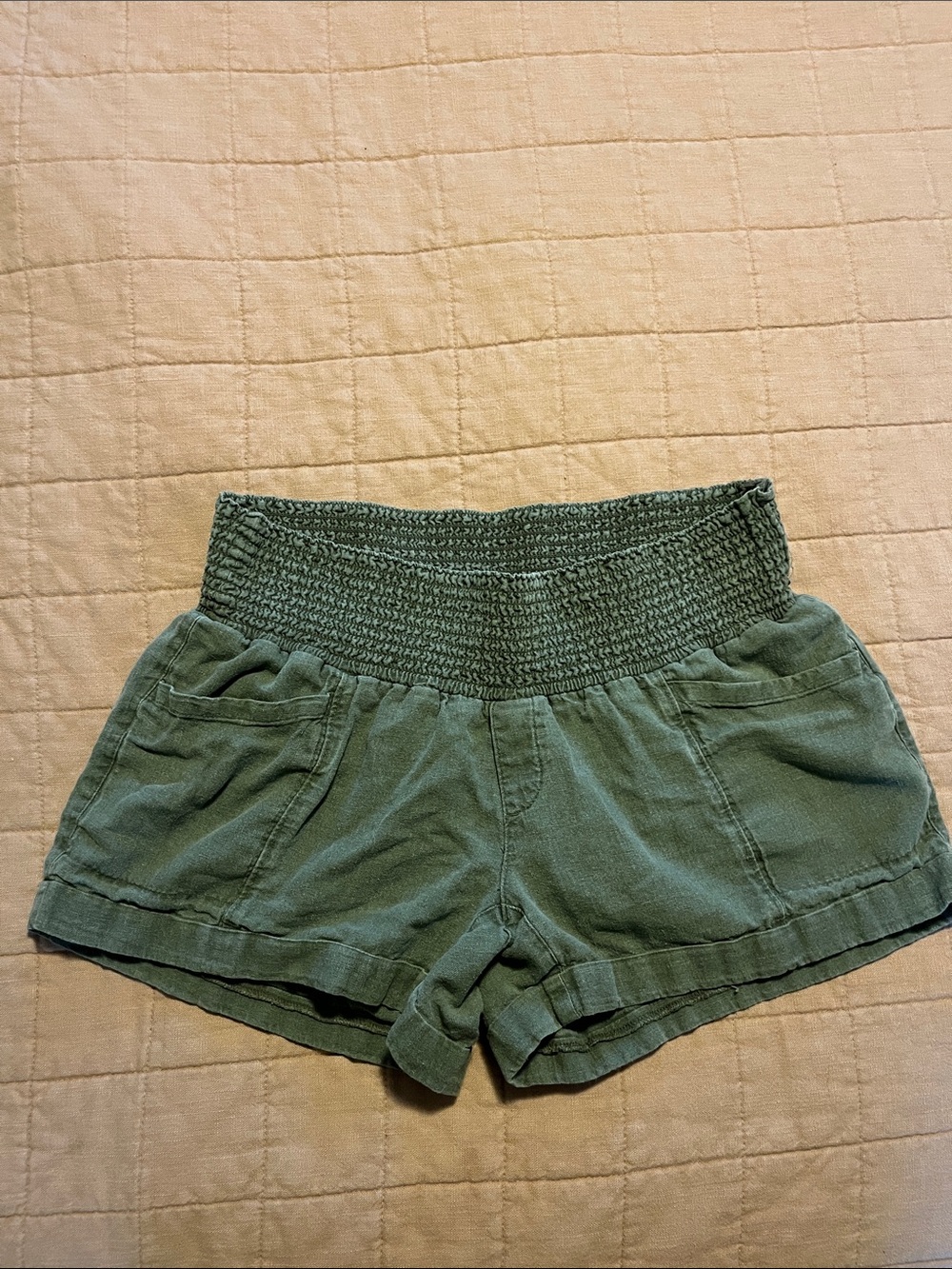 Linen Blend Maternity Shorts